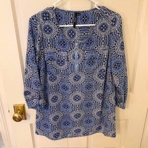 Cathy S Front Zip Tunic Blouse, Small